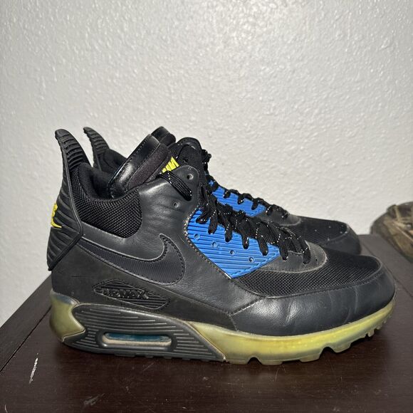 Nike Air Max 90 men Sneakerboot Black Ash Blue Size 9 684722-001 - Picture 1 of 7